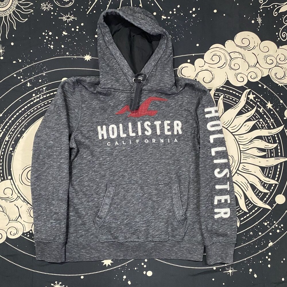 Hollister Pull Over Hoodie Mens Large 2000's Y2K Beach Casual